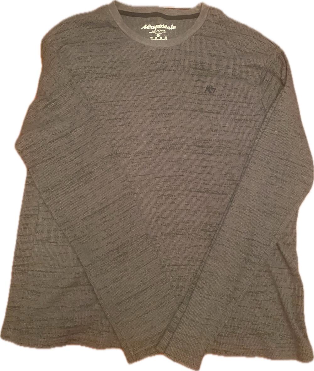 Aéropostale Men's Heathered Charcoal Grey Crewneck Shirt - Size XXL
